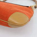 GUCCI Bamboo Shoulder Bag Suede Brown Gold Auth 188854V-12