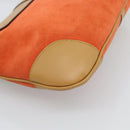 GUCCI Bamboo Shoulder Bag Suede Brown Gold Auth 188854V-13