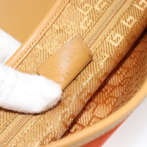 GUCCI Bamboo Shoulder Bag Suede Brown Gold Auth 188854V