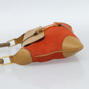 GUCCI Bamboo Shoulder Bag Suede Brown Gold Auth 188854V-4