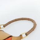 GUCCI Bamboo Shoulder Bag Suede Brown Gold Auth 188854V-8