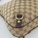 GUCCI GG Canvas Abbey Shoulder Bag Beige Gold 130737 Auth 188855V-15