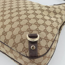 GUCCI GG Canvas Abbey Shoulder Bag Beige Gold 130737 Auth 188855V-16