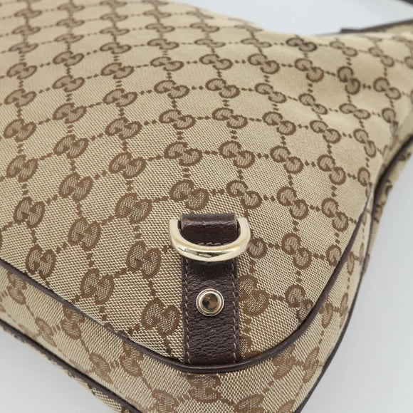 GUCCI GG Canvas Abbey Shoulder Bag Beige Gold 130737 Auth 188855V