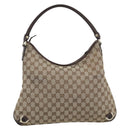 GUCCI GG Canvas Abbey Shoulder Bag Beige Gold 130737 Auth 188855V-2