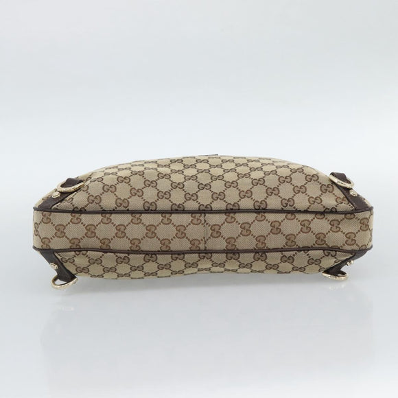 GUCCI GG Canvas Abbey Shoulder Bag Beige Gold 130737 Auth 188855V