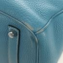 HERMES Birkin 35 Hand Bag Taurillon Leather Light Blue Silver Auth 188857SM-17