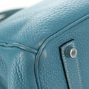 HERMES Birkin 35 Hand Bag Taurillon Leather Light Blue Silver Auth 188857SM-18