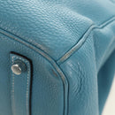 HERMES Birkin 35 Hand Bag Taurillon Leather Light Blue Silver Auth 188857SM-19