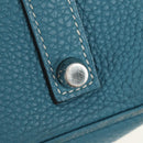 HERMES Birkin 35 Hand Bag Taurillon Leather Light Blue Silver Auth 188857SM-22