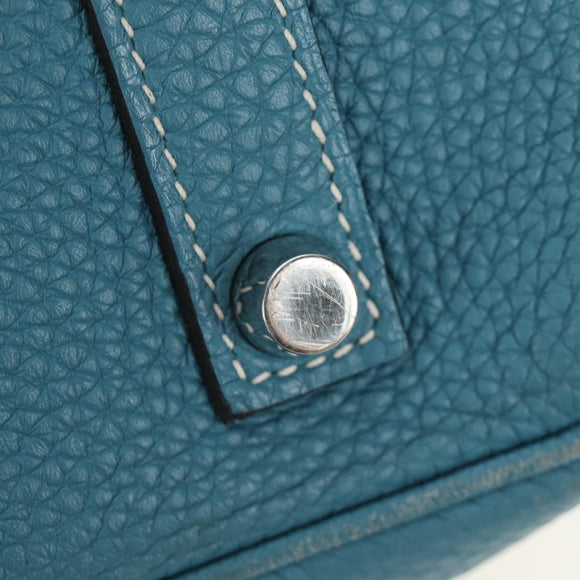 HERMES Birkin 35 Hand Bag Taurillon Leather Light Blue Silver Auth 188857SM