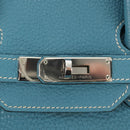 HERMES Birkin 35 Hand Bag Taurillon Leather Light Blue Silver Auth 188857SM-25