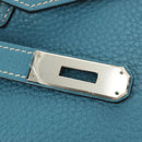 HERMES Birkin 35 Hand Bag Taurillon Leather Light Blue Silver Auth 188857SM-26