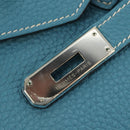 HERMES Birkin 35 Hand Bag Taurillon Leather Light Blue Silver Auth 188857SM-27