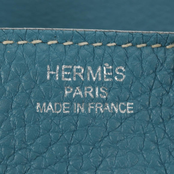HERMES Birkin 35 Hand Bag Taurillon Leather Light Blue Silver Auth 188857SM