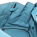HERMES Birkin 35 Hand Bag Taurillon Leather Light Blue Silver Auth 188857SM-33