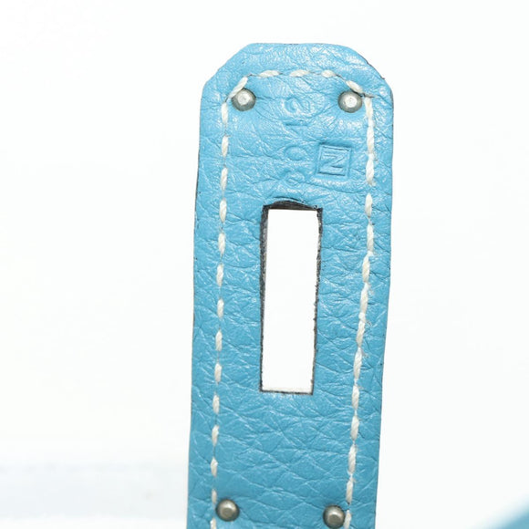 HERMES Birkin 35 Hand Bag Taurillon Leather Light Blue Silver Auth 188857SM