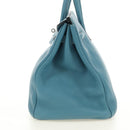 HERMES Birkin 35 Hand Bag Taurillon Leather Light Blue Silver Auth 188857SM-4