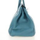 HERMES Birkin 35 Hand Bag Taurillon Leather Light Blue Silver Auth 188857SM-5