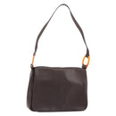 SAINT LAURENT Shoulder Bag Leather Brown Gold Auth 188860-1