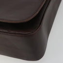 SAINT LAURENT Shoulder Bag Leather Brown Gold Auth 188860-9
