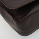 SAINT LAURENT Shoulder Bag Leather Brown Gold Auth 188860-14