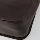 SAINT LAURENT Shoulder Bag Leather Brown Gold Auth 188860-15