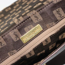 SAINT LAURENT Shoulder Bag Leather Brown Gold Auth 188860-10