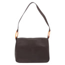 SAINT LAURENT Shoulder Bag Leather Brown Gold Auth 188860-13