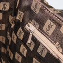 SAINT LAURENT Shoulder Bag Leather Brown Gold Auth 188860-20