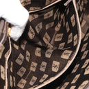 SAINT LAURENT Shoulder Bag Leather Brown Gold Auth 188860-21