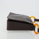 SAINT LAURENT Shoulder Bag Leather Brown Gold Auth 188860-3