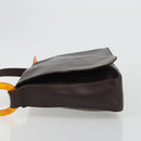 SAINT LAURENT Shoulder Bag Leather Brown Gold Auth 188860-4