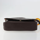 SAINT LAURENT Shoulder Bag Leather Brown Gold Auth 188860-5