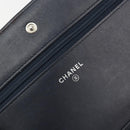 CHANEL Chain Shoulder Bag Canvas Black Silver CC Auth 188864-16