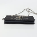 CHANEL Chain Shoulder Bag Canvas Black Silver CC Auth 188864-9