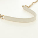 CHANEL Matelasse Top Handle Chain Bag Leather 2way White Gold CC Auth 188866SAM-10