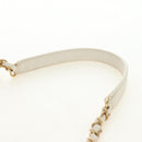 CHANEL Matelasse Top Handle Chain Bag Leather 2way White Gold CC Auth 188866SAM-11