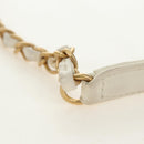 CHANEL Matelasse Top Handle Chain Bag Leather 2way White Gold CC Auth 188866SAM-12