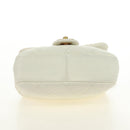 CHANEL Matelasse Top Handle Chain Bag Leather 2way White Gold CC Auth 188866SAM-13