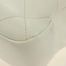 CHANEL Matelasse Top Handle Chain Bag Leather 2way White Gold CC Auth 188866SAM-15