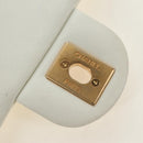 CHANEL Matelasse Top Handle Chain Bag Leather 2way White Gold CC Auth 188866SAM-21