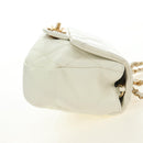 CHANEL Matelasse Top Handle Chain Bag Leather 2way White Gold CC Auth 188866SAM-5