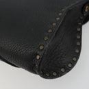 CELINE Shoulder Bag Leather Black Auth 188867V-16