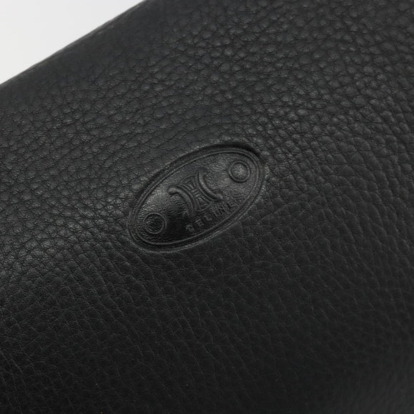CELINE Shoulder Bag Leather Black Auth 188867V