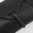 CELINE Shoulder Bag Leather Black Auth 188867V-19