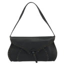 CELINE Shoulder Bag Leather Black Auth 188867V-13