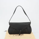 CELINE Shoulder Bag Leather Black Auth 188867V-12