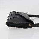 CELINE Shoulder Bag Leather Black Auth 188867V-3