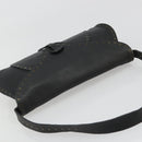 CELINE Shoulder Bag Leather Black Auth 188867V-6